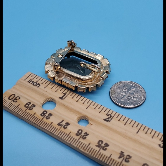 Vintage Smoky Amber Aurora Borealis Rhinestones prong set brooch or pendant - Picture 4 of 5